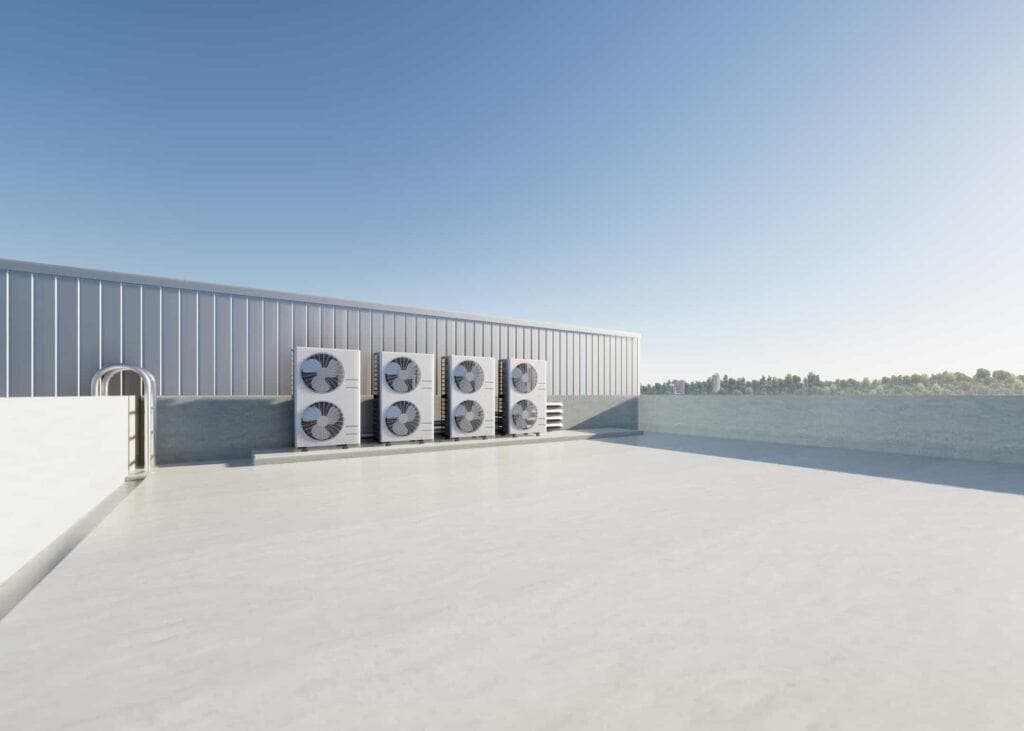White commercial roof used in education and maintenance materials